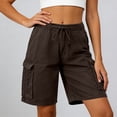 thumbnail image 4 of RUTAYY Women's Cargo Shorts Solid Color Casual Streetwear Baggy with Utility Pockets High Waist Loose Fit Denim Bottom Fashion Seaside Shorts, 4 of 6