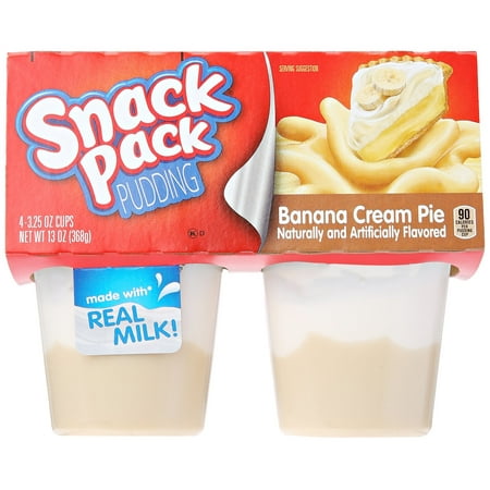 Snack Pack Banana Cream Pie Pudding Cups, 4 Count