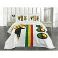 thumbnail image 3 of Ambesonne Jamaican Quilted Bedspread Set 3 Pcs, Minimalist Rastaman, King Size, Multicolor, 3 of 5