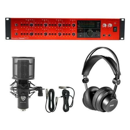 Focusrite CLARETT 8PREX Thunderbolt Interface w/ (8) Preamps+AKG Headphones+Mic