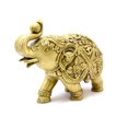 thumbnail image 1 of Om & Swastika Carving Brass Elephant Showpiece, Religious, Gold, Brass -7 Inch, Standard Size, Handmade, Rust Resistant, Elephant Showpiece For Gift, Good Luck, Decorative Purpose - Pack Of 1, 1 of 5