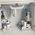 thumbnail image 5 of TIVONEL Under Sink Organizer, Pull Out Cabinet Organizer, 2 Tier Slide Out Sink Shelf Cabinet Storage Shelves, Slide Out Under Sink Storage for Kitchen Bathroom Cabinet Laundry (1, White), 5 of 9