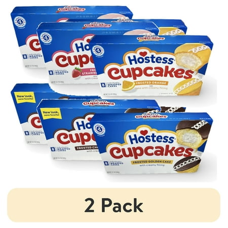 (2 pack) Hostess Cupcake Lovers Snack Cake Variety Pack Includes Chocolate Strawberry Orange and Golden | 32 Count (2 pack) Hostess Cupcake Lovers Snack Cake Variety Pack Includes Chocolate Strawberry Orange and Golden | 32 Count
