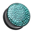 thumbnail image 4 of Brilliant Sparkles Black Body Single Flared Ear Gauge Plug Earrings, 4 of 5