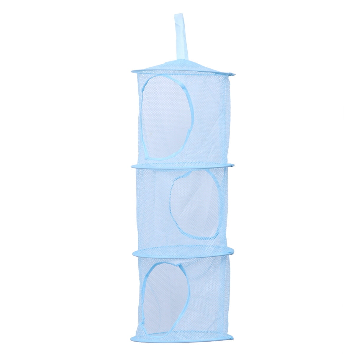 Hanging Mesh Space Saver Bags Organizer 3 Compartments Toy Storage
