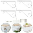 thumbnail image 4 of WORGEOUS Set of 4 White Floating Shelf Brackets, Wall Mounted Floral Decorative Cast Corner Joint Supports, 4 of 8