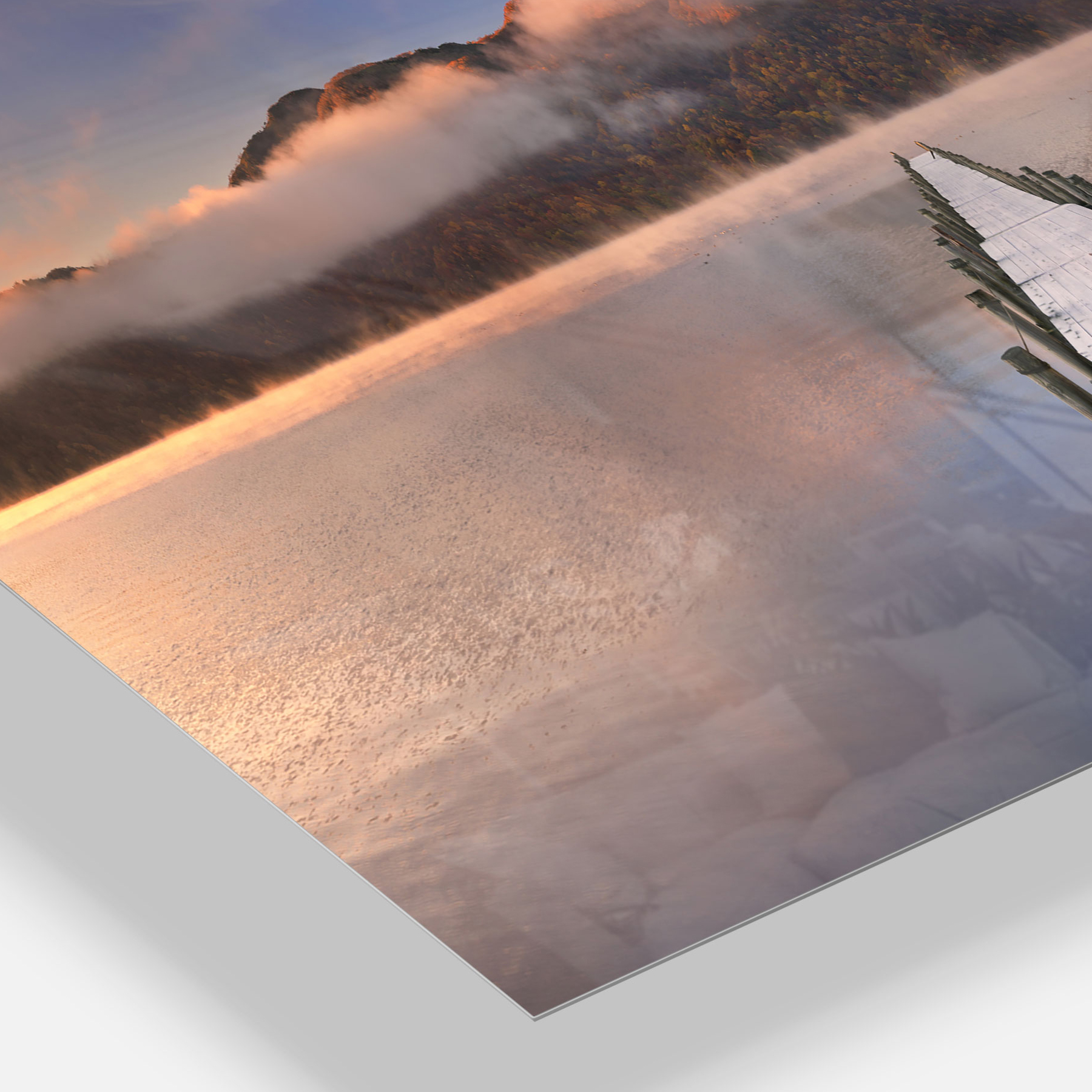 Designart 'Jetty in Lake Japan ' Multipanel Seascape Photography Metal Wall Art
