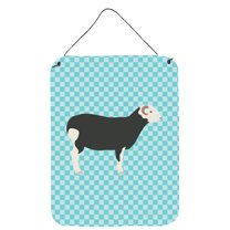 Carolines Treasures BB8144DS1216 Herwick Sheep Blue Check Wall or Door Hanging Prints
