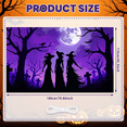 thumbnail image 2 of Spooky Halloween Banner Witch Theme Graveyard Scene for Halloween Party Outdoor Decoration Indoor Celebration, 2 of 9