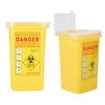 thumbnail image 5 of XYCCA Tattoo Medical Plastic Sharps Container Biohazard Needle Disposal 1L Size Waste Box Yellow-082603, 5 of 5
