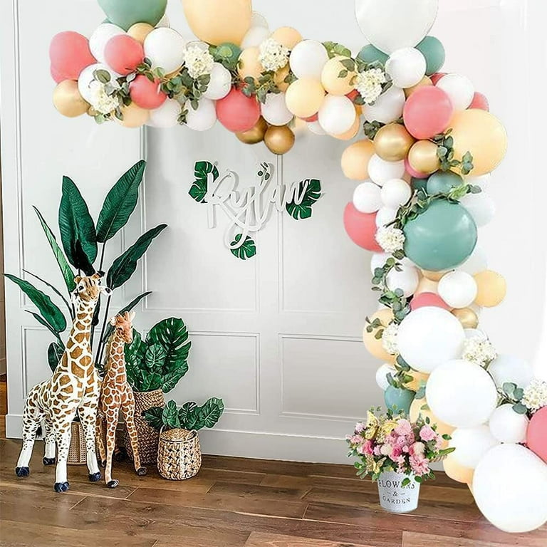 Ballons Latex Vert Sauge Et Rose Pastel – Lot De 60 Pièces 12 Pouces, Pour Anniversaire, Baby Shower, Mariage