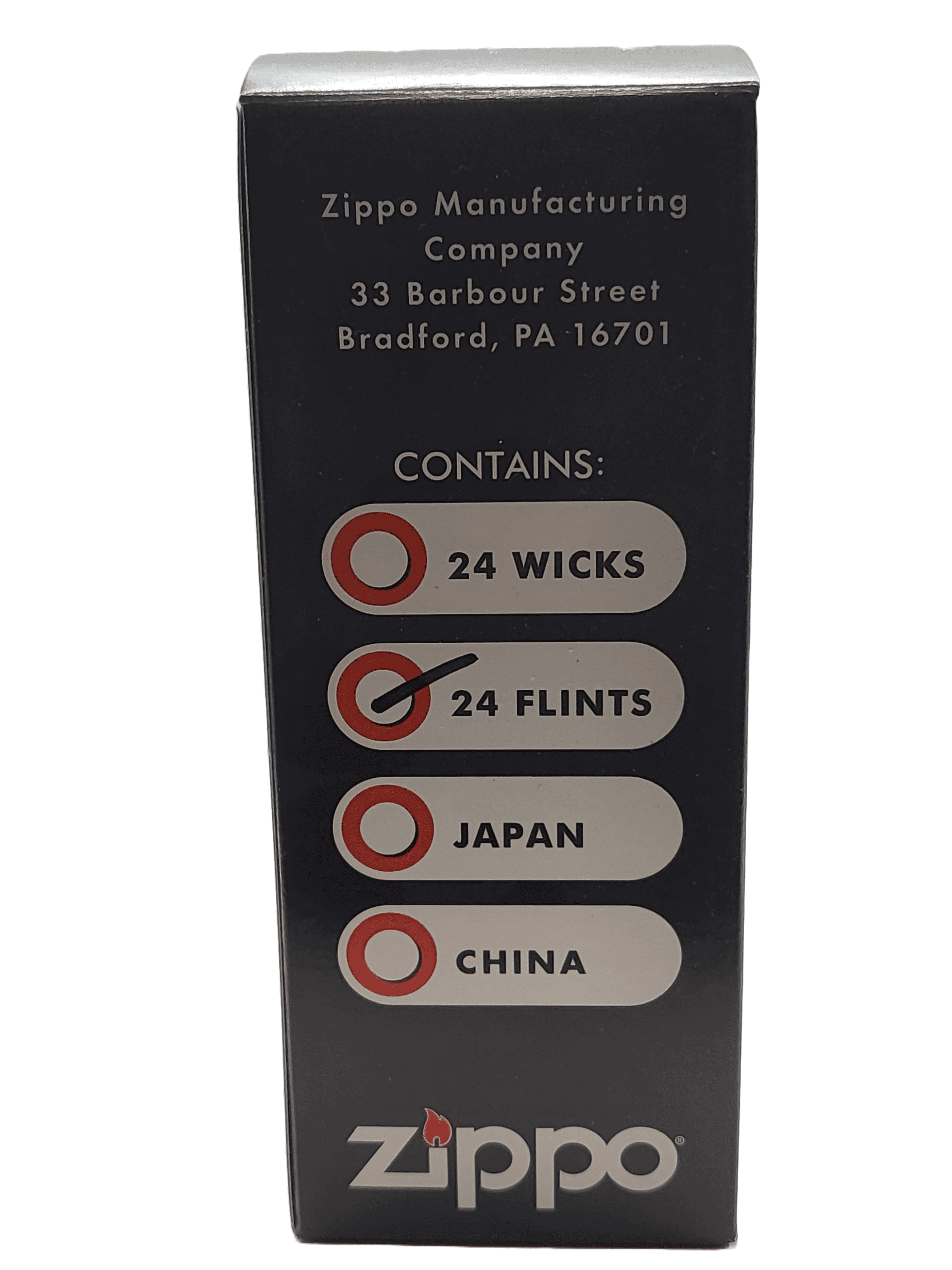 Zippo Lighter Flints Wheel Display, 24 Packs, 6 Flints in Each Pack for 144 Total Flints