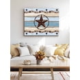 thumbnail image 4 of Country Star Blue Wall Art for Living Room,Canvas Picture Wall Decor for Bathroom Bedroom,Farmhouse Western Texas Star Barn Painting Artwork for Office Kitchen Hallway Dining Room Home Decor 16"x20", 4 of 8