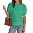 thumbnail image 4 of Jersey de manga corta WIHOLL verde abullonado para mujer, 4 of 6