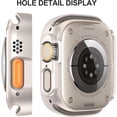 thumbnail image 6 of 2 Pack Hard PC Case with Tempered Glass Screen Protector Compatible with Apple Watch Ultra 2 (2024) / Ultra 49mm, Scratch Resistant Lightweight Full Coverage Cover for iWatch, 1 Starlight + 1 Clear, 6 of 7