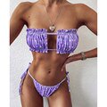 Sexy Bikini 2023 plisado Bandeau traje de baño femenino traje de baño mujeres Mini Tanga Bikini conjunto bañista natación ropa de playa para traje de baño Tan Jianjun unisex