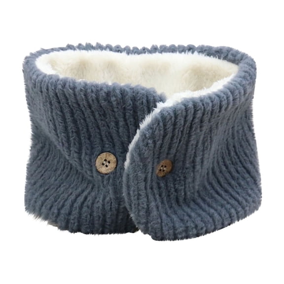 Xunlbb Clearance Christmas Decoration! Winter Scarf for Women Women's Winter Solid Color Button Scarf With Warmth And Plush Protection Thick Neck Gaiters on Clearance