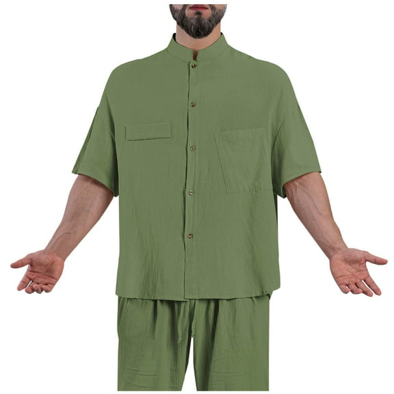 Button Down Short Sleeve Men Short Sleeve Button Up Men Black Short Sleeve Button Up Men Men's Summer T Shirts Spring Savings Clearance