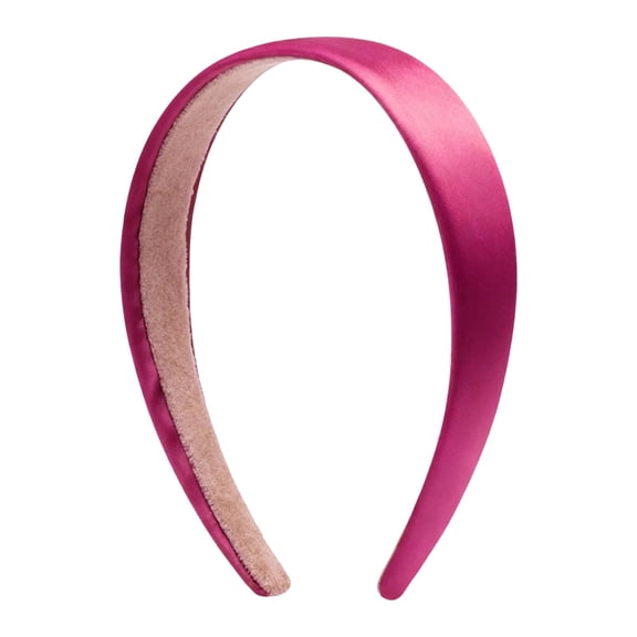 Fgnfyis Wide Satin Handmade Hair Bands for Women's Hair Elegant Hair Clamp Non Styling Hot Pink