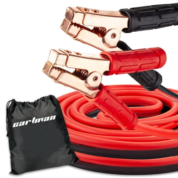 CARTMAN 1 Gauge 20 Feet Jumper Cables 800AMP Heavy Duty Booster Cables with Carry Bag