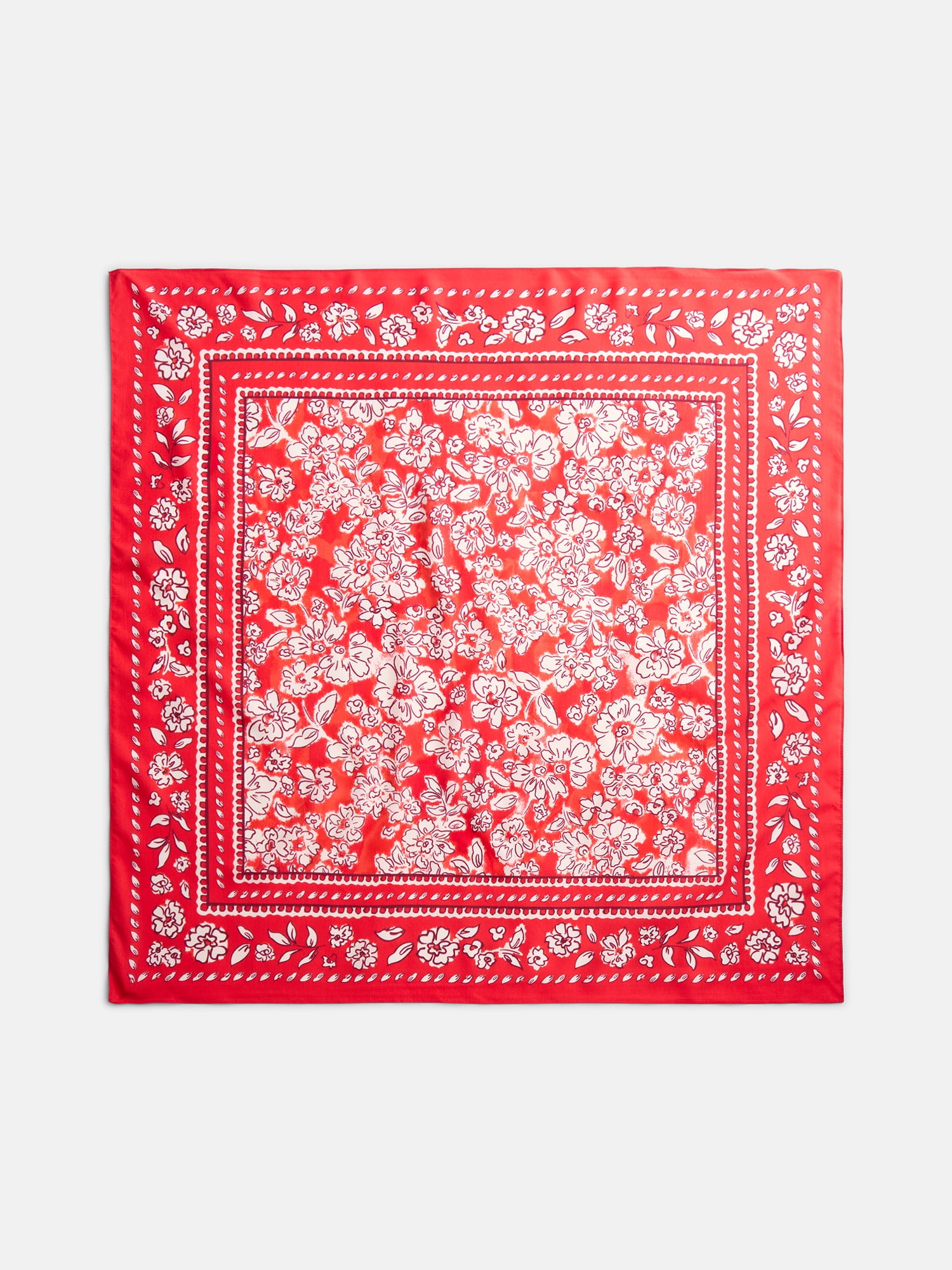 Scenario Women's Printed Square Scarf, Red