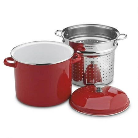 - Cuisinart 12 Quart Stockpot With Steamer Insert And Cover, Red