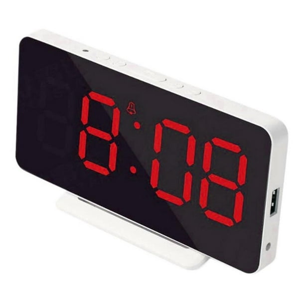 Advancent Reloj despertador con espejo LED Reloj despertador electrónico Reloj de cabecera con espejo ajustable Decoración del hogar No.2 Advancent HA042865-02