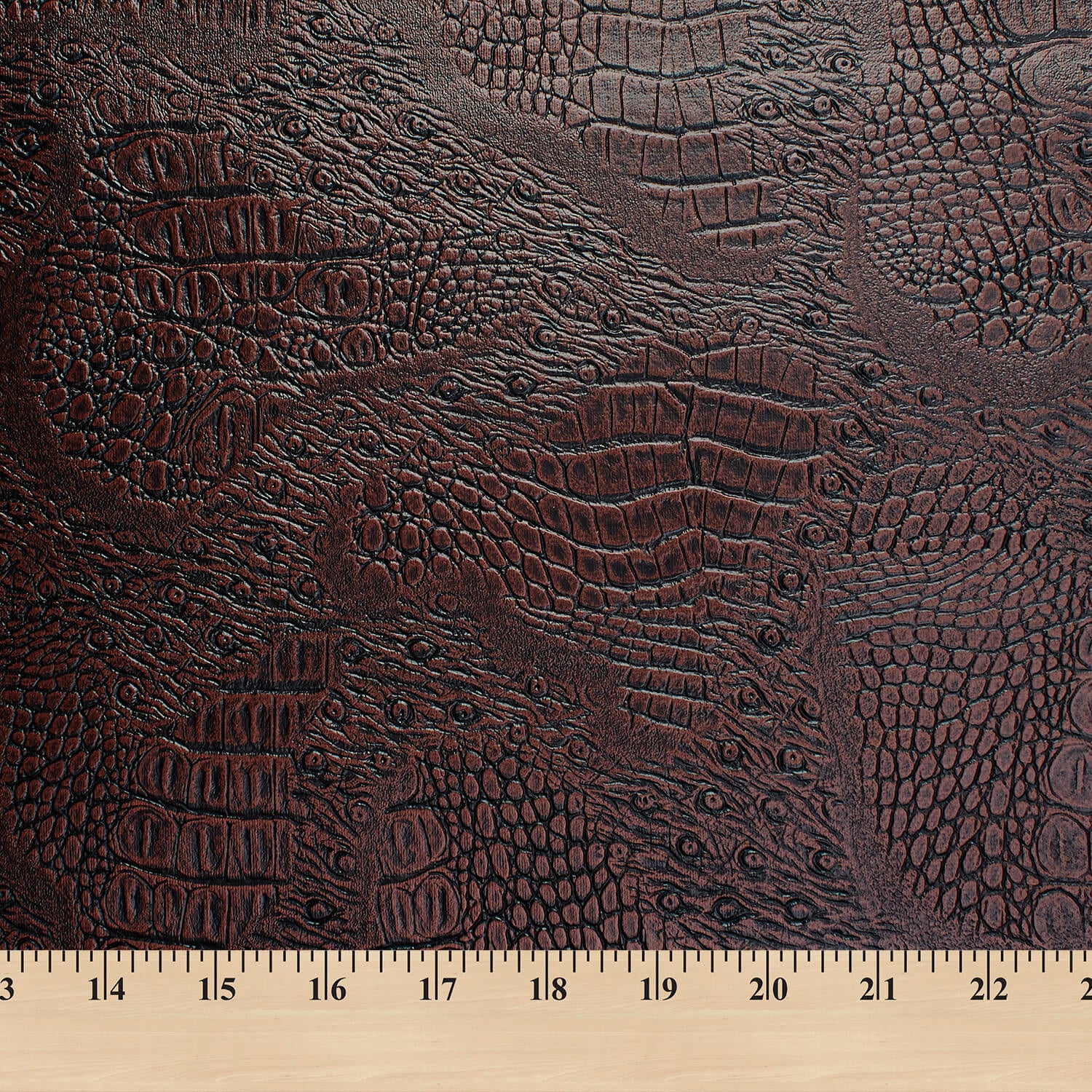 Ottertex® Snakeskin Vinyl Leather 56” PVC Polyester Waterproof Fabric By The Yard - Brown (1 Yard)