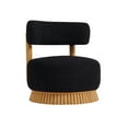 thumbnail image 3 of Christopher Knight Home Modern Farmhouse Accent Chair with Boucle Upholstery, Wooden Base, Black, 3 of 9