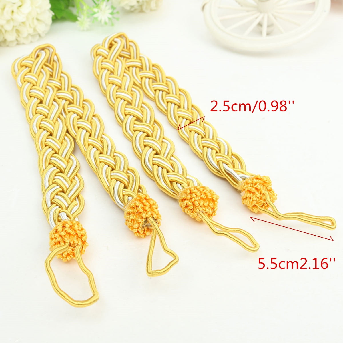 2pcs Vintage Knitted Rope Window Curtain Tiebacks Fringe Tie Backs