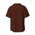 thumbnail image 4 of Balery Brown Men's Casual Button Down Shirt Short Sleeve Textured Summer Cuban Beach Shirts-4X-Large, 4 of 7
