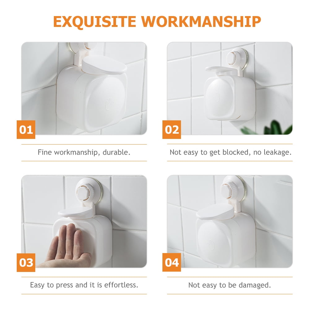 unbranded 2pcs Suction Cup Wall Soap Dispenser Shampoo Dispenser Bathroom Shower Soap Dispenser