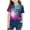 Multicolor6, variant on Fnooota Girls T Shirts, Gradient Print Summer Soft Crew Neck Short Sleeve Tops Multicolor Size 14