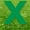 Green, variant on Green Letter X 20 inches tall