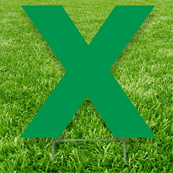 Green Letter X 20 inches tall