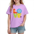 thumbnail image 2 of Blusas y camisas de manga corta con cuello redondo para niños y niñas, camisetas gráficas de manga corta, blusas con estampados bonitos para la temporada escolar., 2 of 9