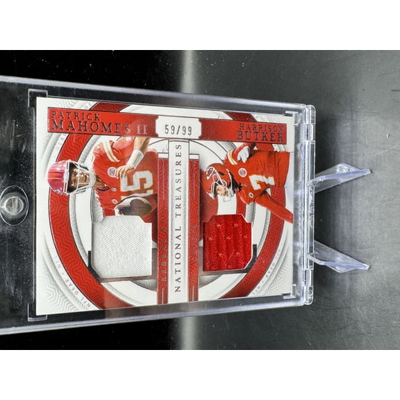 2024 Panini National Treasures Harrison Butker Patrick Mahomes II 59/99 Patch