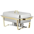 thumbnail image 4 of HomGarden 4 pack Chafing Dishes 8QT Catering Chafer Set Stainless Steel Food Warmers Gold & Silver Foldable Frame with Lid, Pans & Fuel Holders for Buffet, Parties, Weddings, 4 of 10