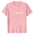 thumbnail image 3 of FRSASU Men’s Short Sleeve Shirts Crew Neck T-Shirt Love Print Casual Crew Neck Solid Basic Tops Pink, 3 of 4