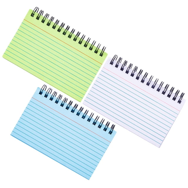 RUNROTOO 3Pcs Portable Lined Notebooks Assorted Color Paper for Household Leaving Messages Back to School