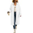 thumbnail image 6 of COMVALUE Womens Long Zip Up Hoodie Jacket Open Front Hoodie Sweatshirt with Pockets Fleece Lightweight Sweaters Oversized Zipper Hooded Cardigan Winter Fall Coats Tunic Sweatshirts (White, XXL), 6 of 9