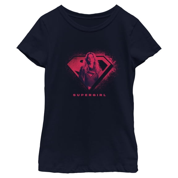 Girls Supergirl Kara Portrait Logo T Shirt