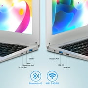 TOPOSH Mini Laptop Student, Intel Celeron N4000, 8GB+128GB, Laptop 10.1 1280*800P, Windows 10, White Laptop