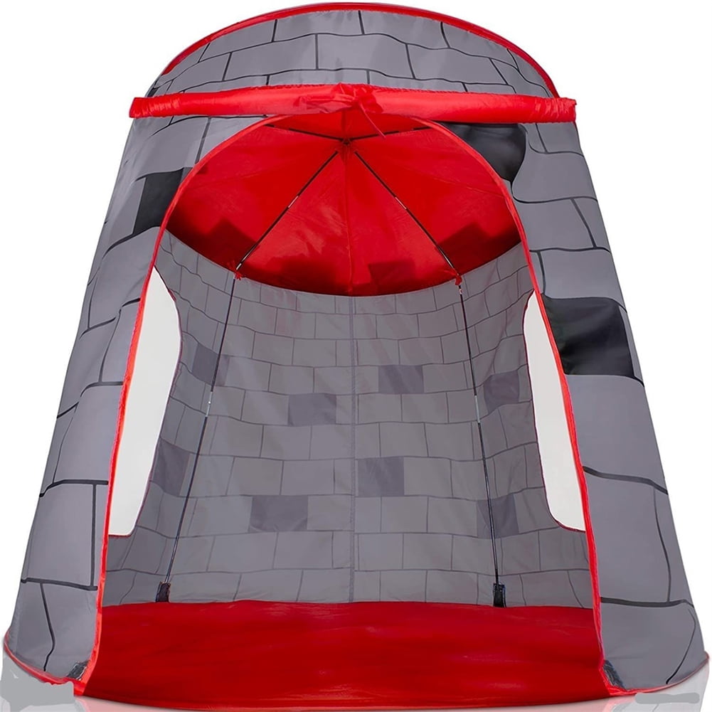 Kadyn Playhouse Castle Pop Up Tent, Outdoor Indoor Big Tent with Ocean Ball, Portable Children's Play Tent for Indoor and Outdoor, Red Kadyn Playhouse Castle Pop Up Tent, Outdoor Indoor Big Tent with Ocean Ball, Portable Children's Play Tent for Indoor and Outdoor, Red