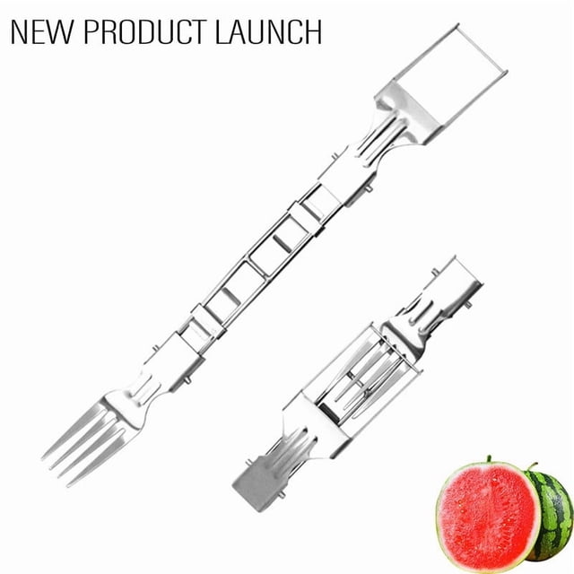 Openpig Watermelon Cutter Stainless Steel Watermelon Cutter Summer Watermelon Cutting Artifact Stainless Steel Fruit Forks Knife For Family Parties Camping