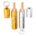 thumbnail image 1 of luzhidongm Cigarette Case Cigarette Case Small Capacity Portable Keychain Cigarette Case 304 Stainless Steel Titanium Aluminum Alloy Storage Tank Cigarette Case (Silver+Golden), 1 of 7