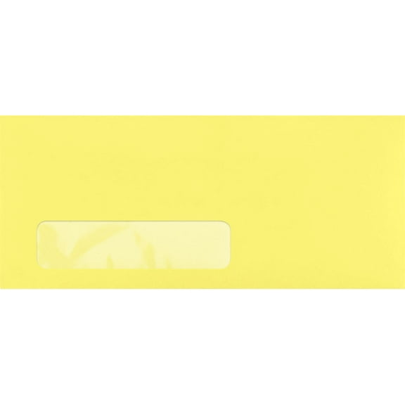 LUXPaper #10 Window Envelopes, 4 1/8 x 9 1/2, Pastel Canary, 250/Pack