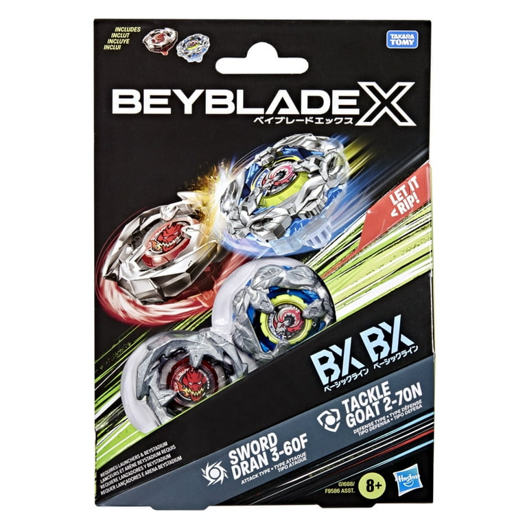 Beyblade X Tackle Goat 2-70N & Sword Dran 3-60F Dual Battling Top