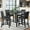 Black, variant on Noble House 5-Piece Counter Height Dining Set with Linen Upholstered Chairs, Square Table with Crystal Trim, White+Light Gray