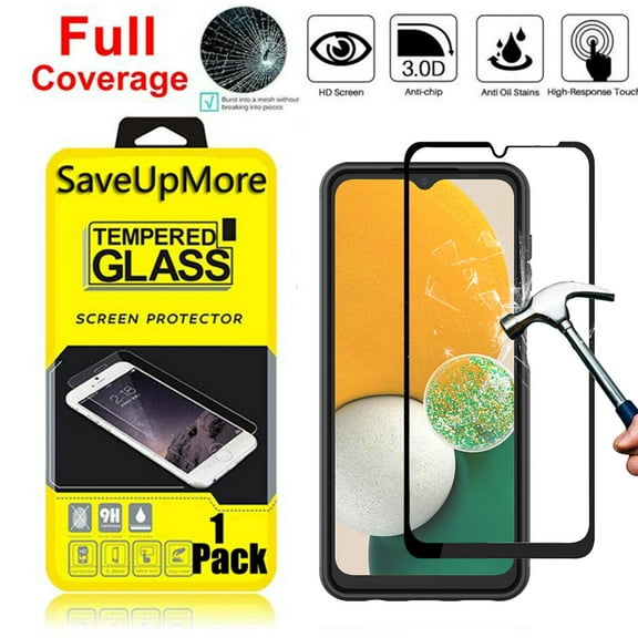 Njjex Tempered Glass Screen Film Protector with Guide Stickers & Wipes for Samsung Galaxy A13